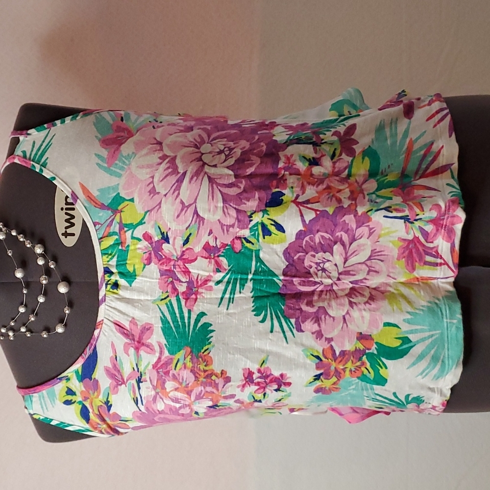 Womens Candies floral flower spandex cami tank top size S